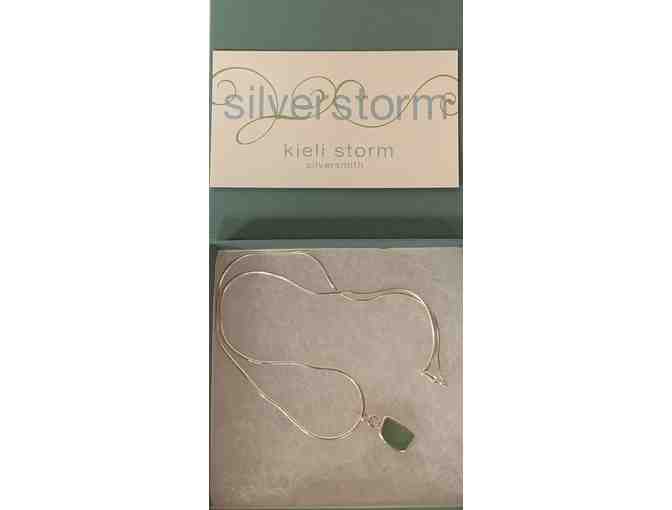 Sea Glass & Silver Necklace - Photo 1