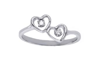 Diamond Double Heart Ring