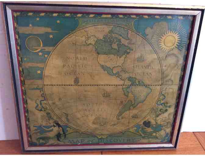 1927 Eastern and Western Hemisphere Maps by N.G. Wyeth