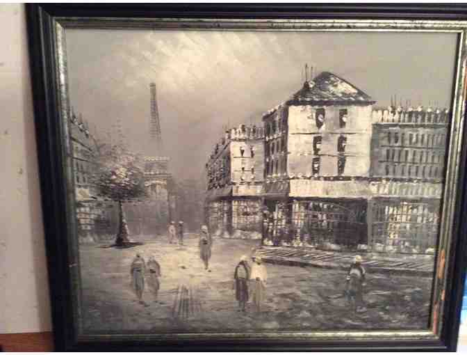 Parisean Street Scene Acrylic Painting