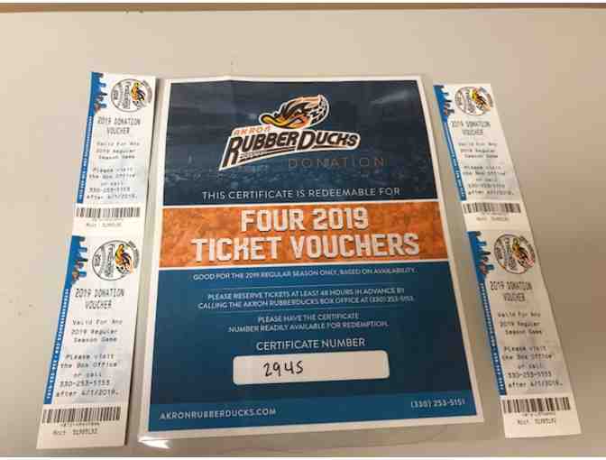 Akron Rubber Ducks Voucher for 4 tickets from The Akron Rubber Ducks - Photo 1