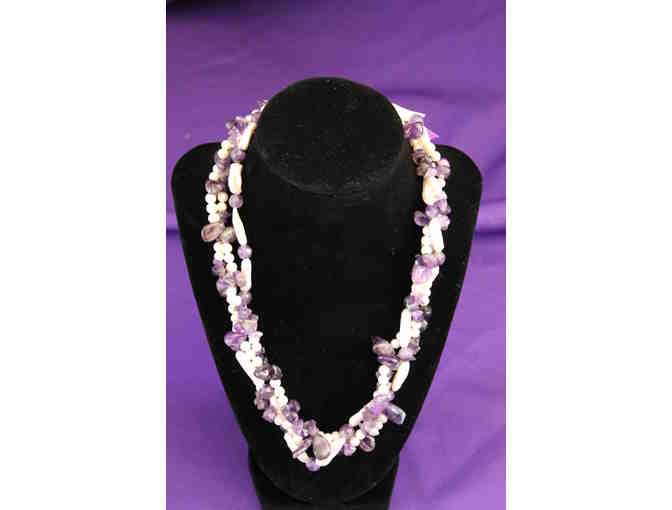 Amethyst and Freshwater Pearl Necklace - Photo 1