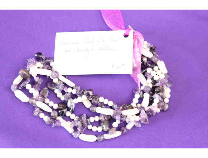 Amethyst and Freshwater Pearl Necklace - Photo 2
