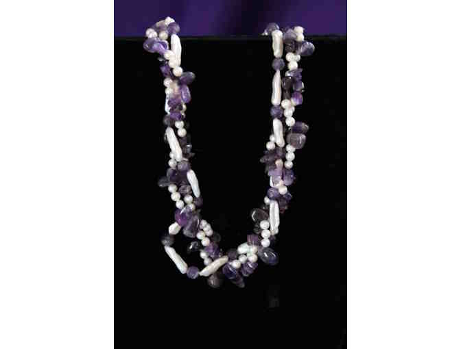 Amethyst and Freshwater Pearl Necklace - Photo 3