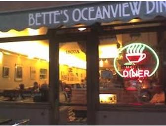Bette's Oceanview Diner - $25 Gift Certificate