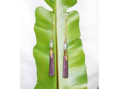 Unique Gold and Gemstone Earrings ~ 8th Grade Class Project