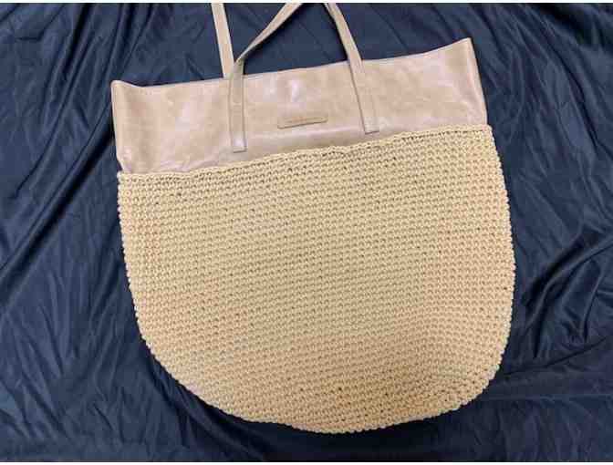 Lucky Brand Leather & Woven Tote Bag