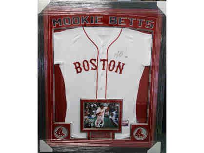 Framed & Signed Red Sox Player Mookie Betts Jersey