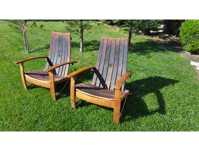 One Pair of handmade 'Barrel Chairs' made with authentic wine barrels from Bogle Vineyards