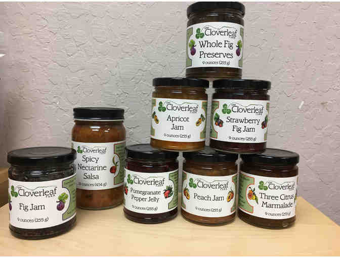 Gourmet Gift Basket w/ local and organic sauces, jams, and fruit from The Cloverleaf Farm