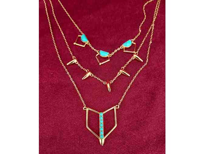 Gold & Turquois Stella & Dot Layering Necklace
