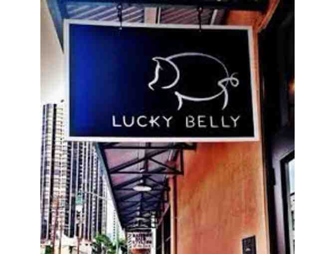 One $50 gift card to Livestock Tavern and one $50 gift card to Lucky Belly
