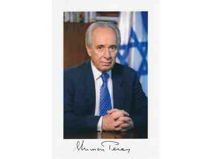Shimon Peres Signed Piece Prime Minister of Israel