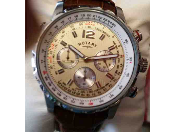 Men's Rotary Watch - Waterproof with Chronograph & Tachymeter