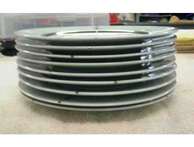 American Airlines First Class Plates(9) - 8 1/2' with Sterling Silver Trim
