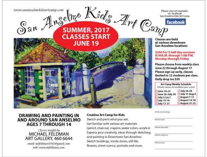 San Anselmo Kids Art Camp - 1 week of summer camp