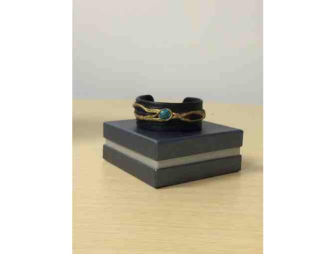 Turquoise & Leather Cuff Bracelet