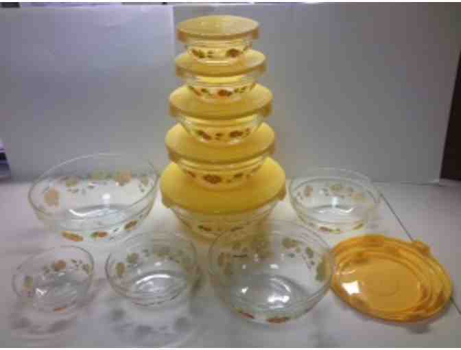 20 pc. Glass Sunflower Storage Bowl Set