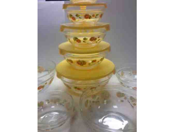 20 pc. Glass Sunflower Storage Bowl Set