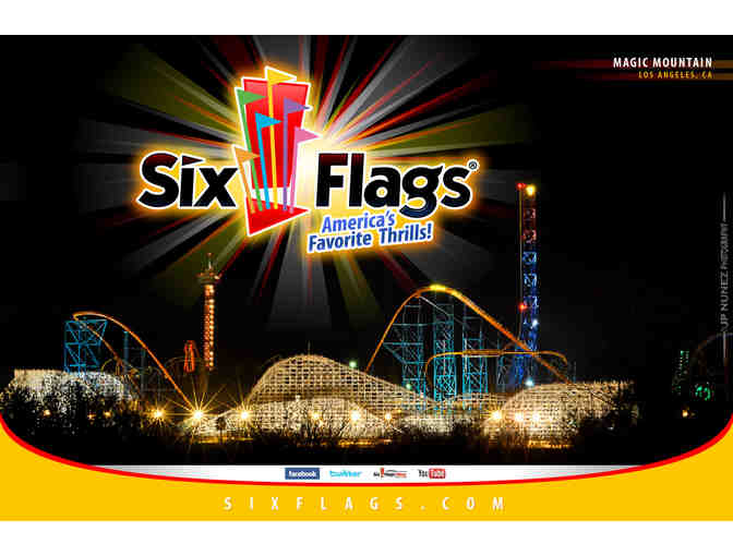 Two (2) Tickets to Six Flag Magic Mountain in Valencia, CA