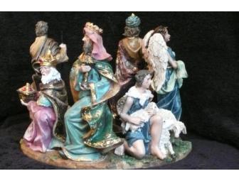 Nativity in the Round Candle Holder
