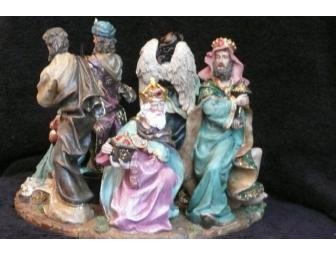 Nativity in the Round Candle Holder