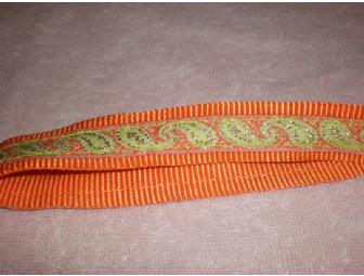 Orange Paisley Collar and Leash Set (#2)
