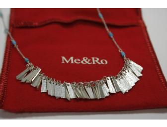 Me&Ro Silver Tibetan Flag Curtain Necklace with Turquoise Beads