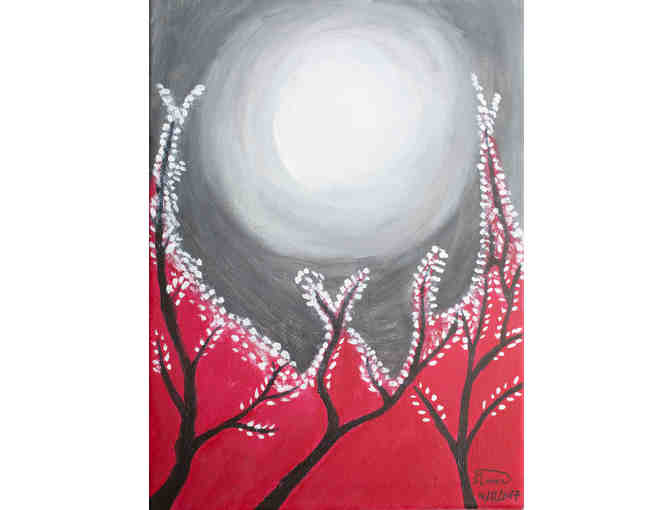 Original Painting by Ihab Sooda - Moon Over Trees