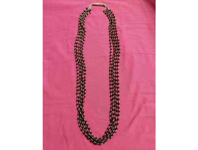 Garnet and Silver Beaded Necklace