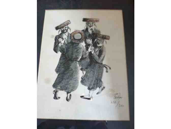 Pair of Framed Lithographs, Hasids Dancing