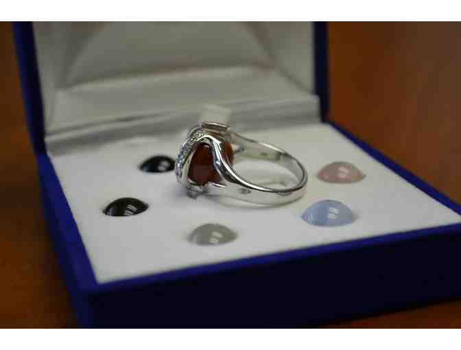Sterling Silver Ring with Interchangeable Center Stone