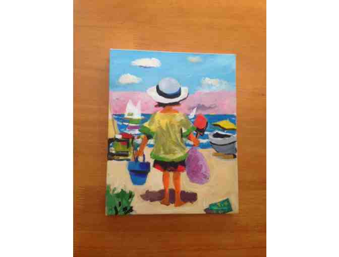 'Toddler on the Beach' Original Painting by Narberth, PA Artist, David Fox