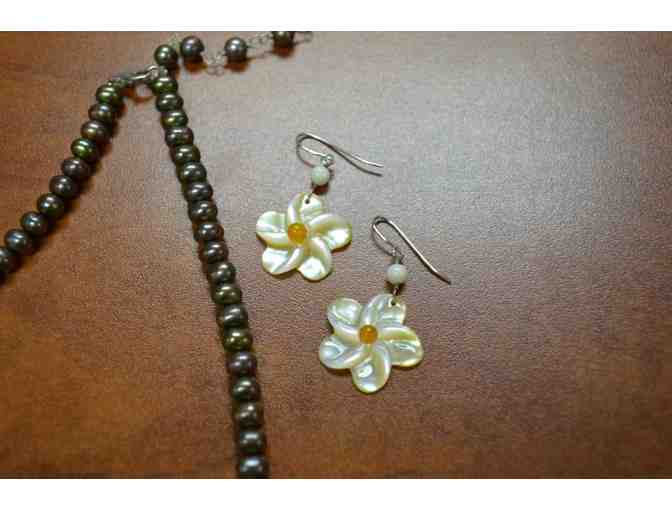Artisan-Crafted Pearl Necklace and Earrings