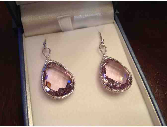 Sterling Silver and Pink Amethyst Earrings