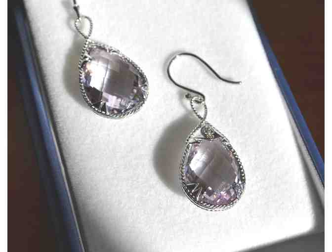Sterling Silver and Pink Amethyst Earrings