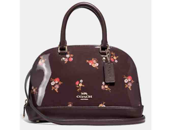 Brand New Coach Purse Brown Patented Leather with Flowers - Photo 1
