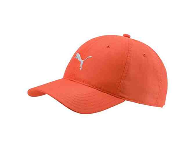 3 Puma Golf Men's Pounce Hat in Orange, Black, and White