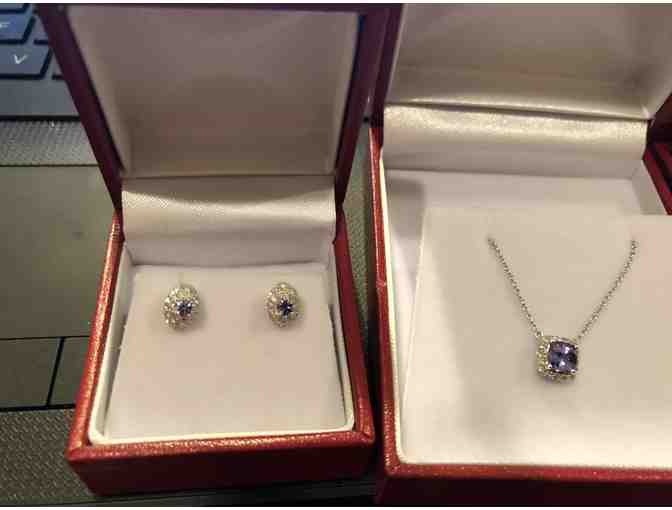 Tanzanite and Diamond Pendant and Earrings - Photo 1