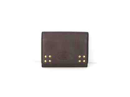 Pre Owned Celine Brown Shimmer Compact Card Flap with Gold Hardware