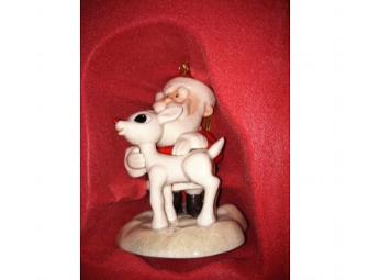 Lenox Santa's Red-Nosed Reindeer Ornament NIB