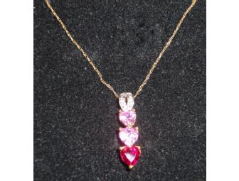 18' Necklace and Matching Ring with Heart Shaped Stones