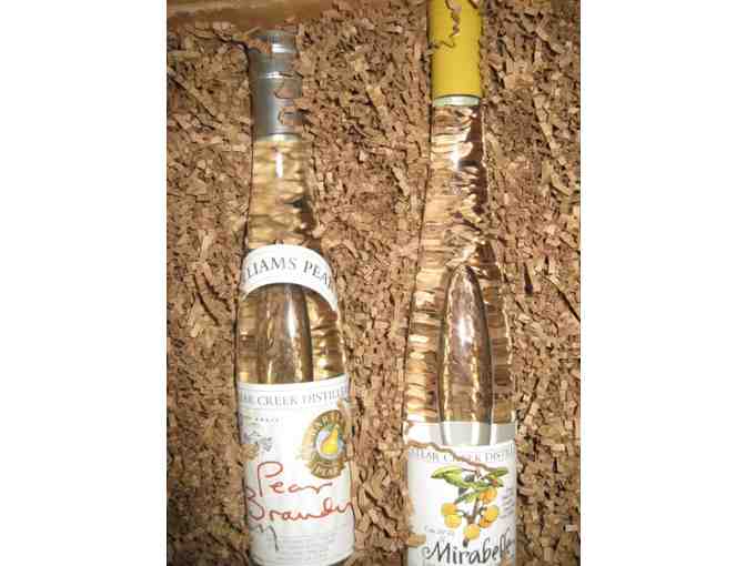 Clear Creek Distillery Fruit Brandies Flanked with Lillet