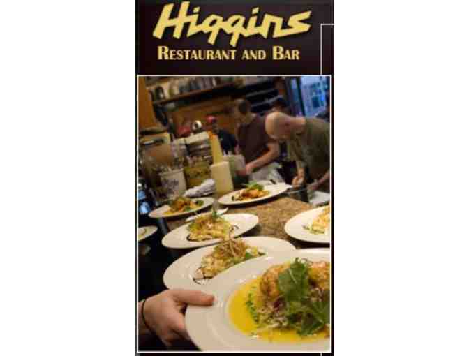 Higgins Restaurant $75 Gift Certificate