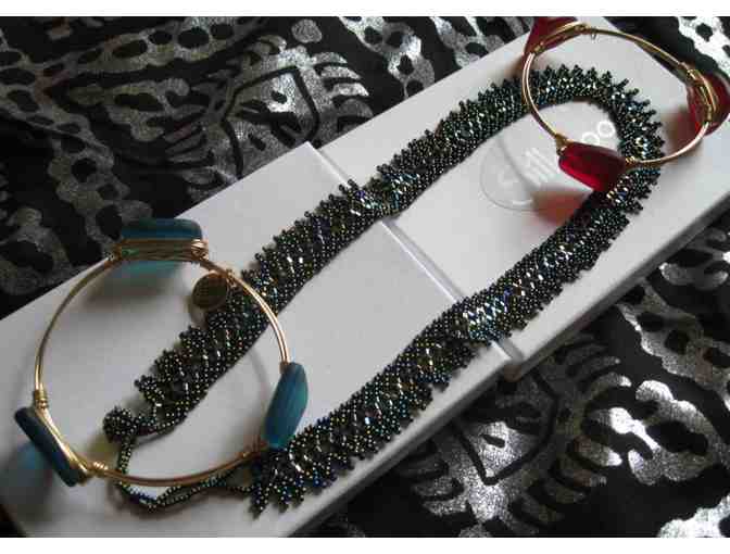 Hyborn Stack Bracelets with Trendy Beaded Necklace