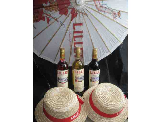 French Lillet Wines - Red, White and Rose - with Parasol and Summer Hats!