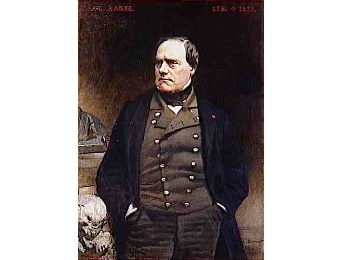 Bronze Sculpture of Seated Cat by Antoine-Louis Bayre