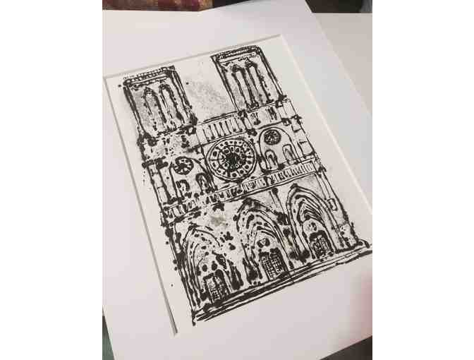 Buzz Siler Matted Print of Notre Dame