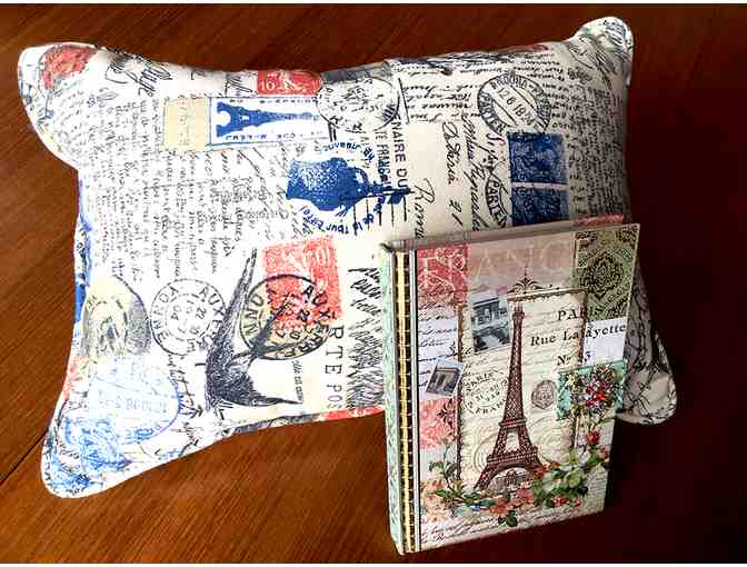 Decorator Pillow and Journal with French Themes