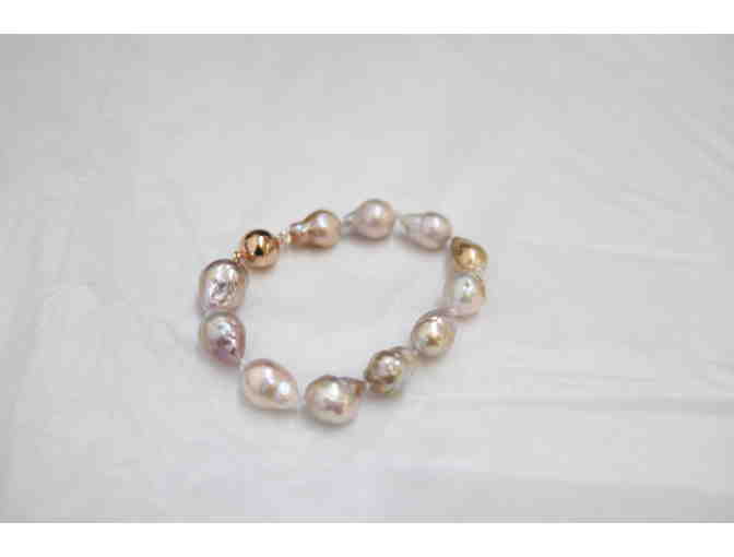 Baroque pearl and gold-filledbeaded necklace and bracelet